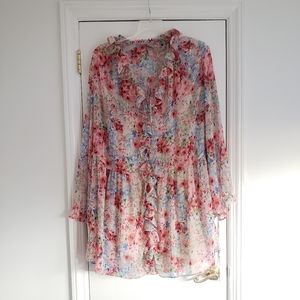 H&M Floral Ruffle Mini Dress
